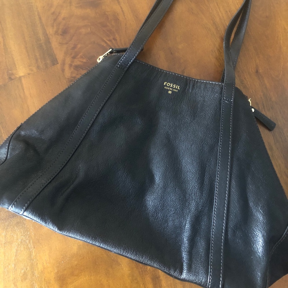 Black Fossil Purse, leather and suede